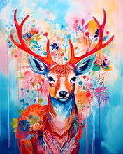 Load image into Gallery viewer, Diamond Painting - Colourful Deer in Bloom 40x50cm canvas already framed