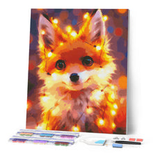 Load image into Gallery viewer, Diamond Painting - Little Fox with light bulbs 40x50cm canvas already framed