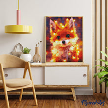 Load image into Gallery viewer, Diamond Painting - Little Fox with light bulbs 40x50cm canvas already framed