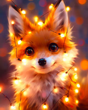 Load image into Gallery viewer, Diamond Painting - Little Fox with light bulbs 40x50cm canvas already framed