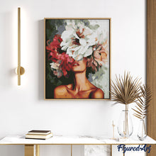 Load image into Gallery viewer, Diamond Painting - Beauty Behind Flowers canvas already framed