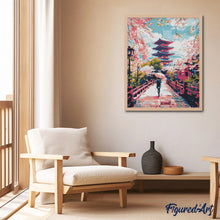 Load image into Gallery viewer, Diamond Painting - Kyoto in Bloom canvas already framed