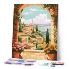 Load image into Gallery viewer, Diamond Painting - Tuscany in Bloom canvas already framed