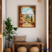 Load image into Gallery viewer, Diamond Painting - Tuscany in Bloom canvas already framed