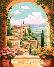 Load image into Gallery viewer, Diamond Painting - Tuscany in Bloom canvas already framed