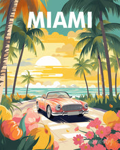 Load image into Gallery viewer, Diamond Painting - Travel  Poster Miami Sunset 40x50cm canvas already framed