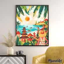 Load image into Gallery viewer, Diamond Painting - Bali Sunset 40x50cm canvas already framed