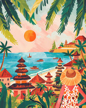 Load image into Gallery viewer, Diamond Painting - Bali Sunset 40x50cm canvas already framed