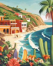 Load image into Gallery viewer, Diamond Painting - Coastal surfing 40x50cm canvas already framed
