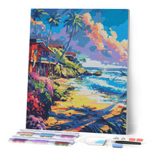 Load image into Gallery viewer, Diamond Painting - Beachside houses 40x50cm canvas already framed