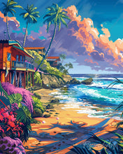Load image into Gallery viewer, Diamond Painting - Beachside houses 40x50cm canvas already framed