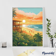 Load image into Gallery viewer, Diamond Painting - Beach Club at Sunset 40x50cm canvas already framed
