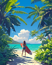 Load image into Gallery viewer, Diamond Painting - Tropical Surfing Paradise 40x50cm canvas already framed