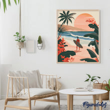 Load image into Gallery viewer, Diamond Painting - Evening Waves 40x50cm canvas already framed