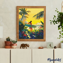 Load image into Gallery viewer, Diamond Painting - Surfer at Sunset