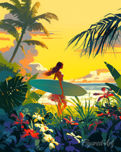 Load image into Gallery viewer, Diamond Painting - Surfer at Sunset