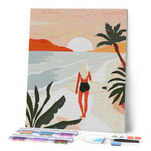 Load image into Gallery viewer, Diamond Painting - Sunset Beach Walk 40x50cm canvas already framed