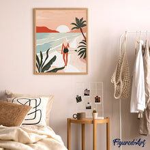 Load image into Gallery viewer, Diamond Painting - Sunset Beach Walk 40x50cm canvas already framed