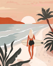 Load image into Gallery viewer, Diamond Painting - Sunset Beach Walk 40x50cm canvas already framed