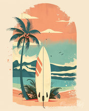 Load image into Gallery viewer, Diamond Painting - Surfboard on the Beach 40x50cm canvas already framed