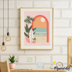 Diamond Painting - Archway to the Sea 40x50cm canvas already framed