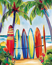 Load image into Gallery viewer, Diamond Painting - Colourful Surfboards