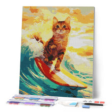 Load image into Gallery viewer, Diamond Painting - Surfing Cat 40x50cm canvas already framed