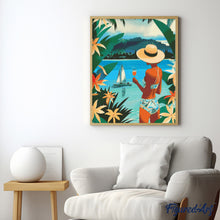 Load image into Gallery viewer, Diamond Painting - Lady and Ocean 40x50cm canvas already framed