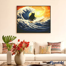Load image into Gallery viewer, Diamond Painting - The Great Wave of the Black Cat 40x50cm canvas already framed