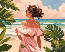 Load image into Gallery viewer, Diamond Painting - Lovely Girl by the Sea