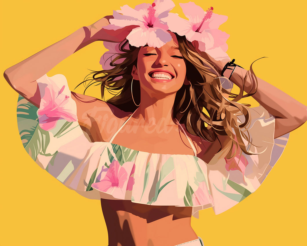 Diamond Painting - Joyful Girl 40x50cm canvas already framed