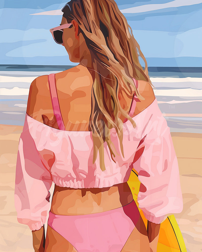 Diamond Painting - Beach Day in Style 40x50cm canvas already framed