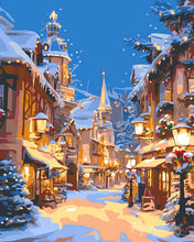 Load image into Gallery viewer, Diamond Painting - Christmas Illuminated Village canvas already framed