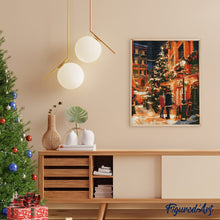 Load image into Gallery viewer, Diamond Painting - Christmas Couple in the City canvas already framed