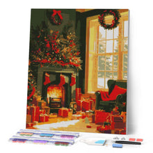 Load image into Gallery viewer, Diamond Painting - Festive Fireplace Scene