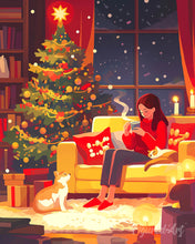 Load image into Gallery viewer, Diamond Painting - Festive Evening Retreat canvas already framed
