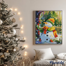 Load image into Gallery viewer, Diamond Painting - Joyful Snowman canvas already framed