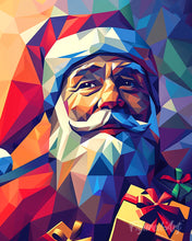 Load image into Gallery viewer, Diamond Painting - Polygon Santa canvas already framed