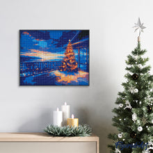 Load image into Gallery viewer, Diamond Painting - Twinkling Christmas Terrace canvas already framed