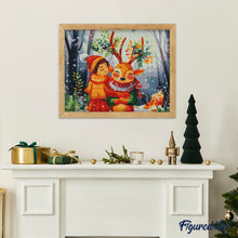 Load image into Gallery viewer, Diamond Painting - Christmas Woodland Friends canvas already framed