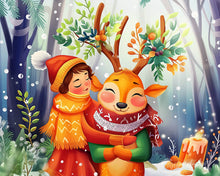 Load image into Gallery viewer, Diamond Painting - Christmas Woodland Friends canvas already framed