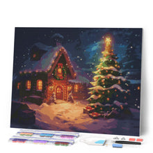 Load image into Gallery viewer, Diamond Painting - Snowy Christmas Cottage