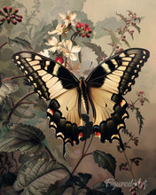Load image into Gallery viewer, Diamond Painting - Swallowtail and White Flowers canvas already framed