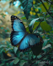Load image into Gallery viewer, Diamond Painting - Blue Morpho Butterfly canvas already framed