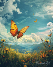Load image into Gallery viewer, Diamond Painting - Copper Butterfly Under a Blue Sky