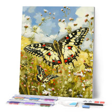 Load image into Gallery viewer, Diamond Painting - Proserpina Butterfly and Wildflowers canvas already framed