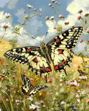 Load image into Gallery viewer, Diamond Painting - Proserpina Butterfly and Wildflowers canvas already framed