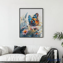 Load image into Gallery viewer, Diamond Painting - Butterfly and Flowers canvas already framed