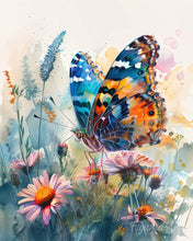 Load image into Gallery viewer, Diamond Painting - Butterfly and Flowers canvas already framed
