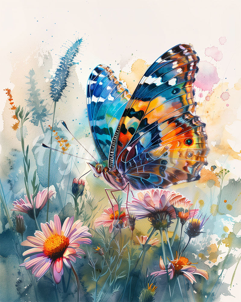 Diamond Painting - Butterfly and Flowers